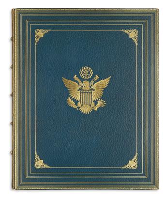 (ALBUM--PRESIDENTS.) Autograph album containing 30 items, each Signed, or Signed and Inscribed, by one of the first 32 U.S. Presidents,